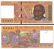 *10 000 Frankov=2000 Ariary Madagaskar 1995, P79b UNC - Kliknutím na obrázok zatvorte -